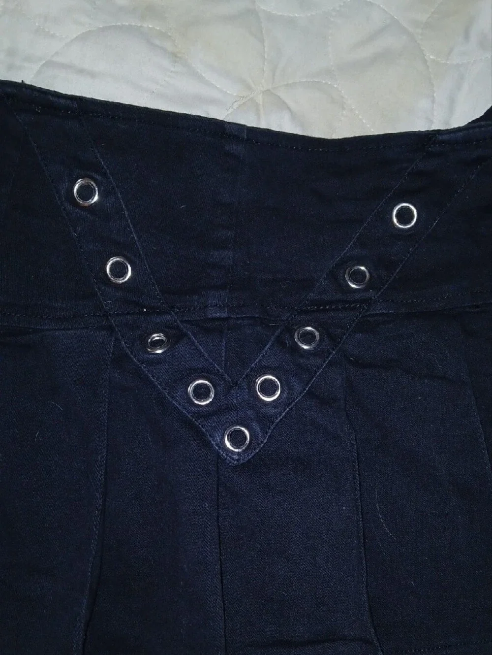 Vtg TRIPP Pleated Skirt With Side V Grommets